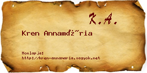 Kren Annamária névjegykártya