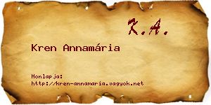 Kren Annamária névjegykártya